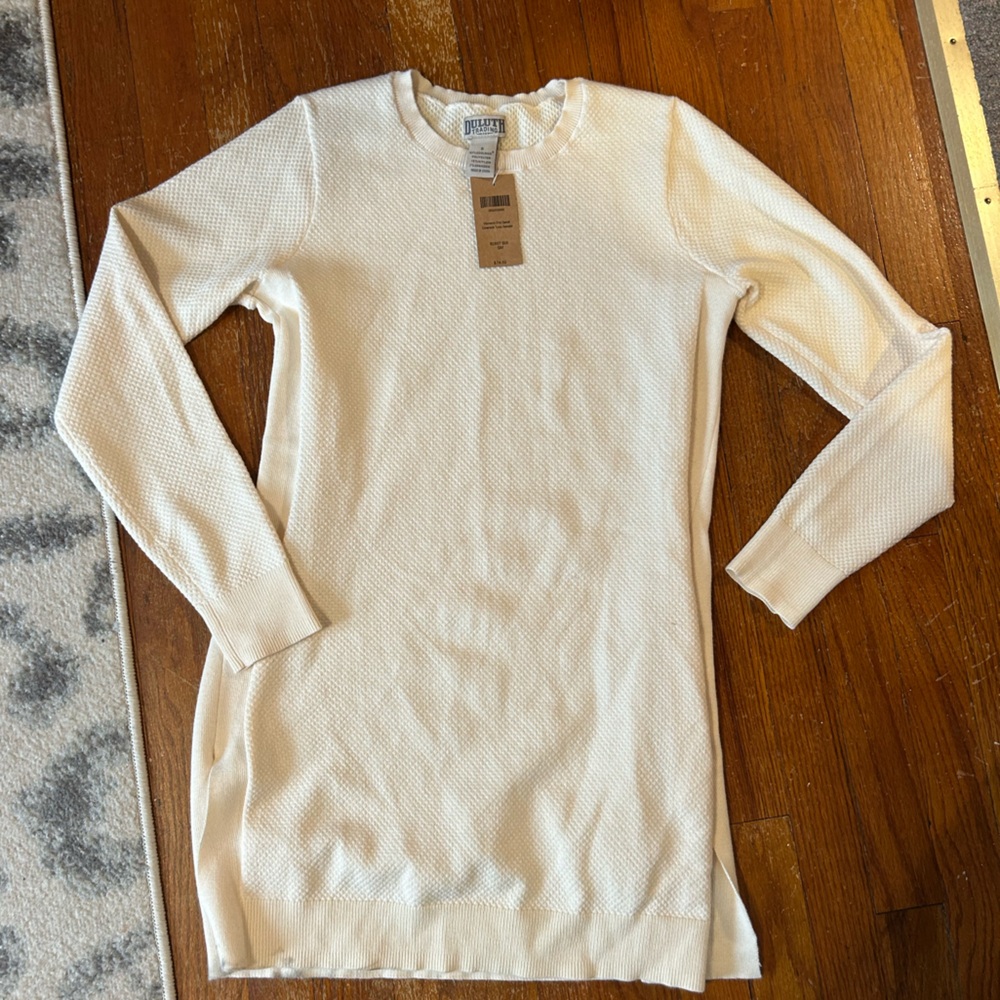 NWT Duluth Trading Co. S'no Sweat Crewneck Waffle Tunic Sweater